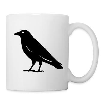 Krähe - Tasse - Weiß - Rechts