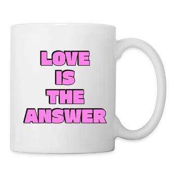 L’amour est la réponse : lettres roses audacieuses - Mug blanc - blanc - Droite