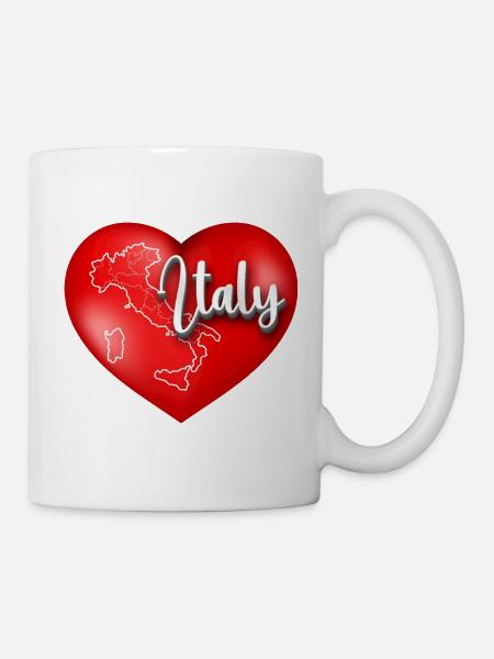 Cœur de l’Italie avec carte - Mug blanc - blanc