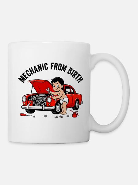 Mechanic by birth - Mug - white