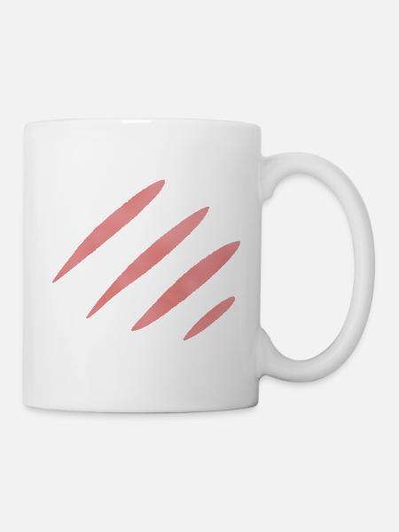 Drei rote Kratzspuren - Tasse - Weiß