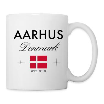 Aarhus Denmark Coordinates Travel Souvenir - Mug - white - Right