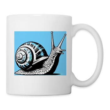 Schnecke - Tasse - Weiß - Rechts