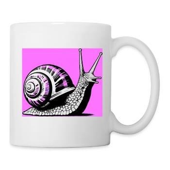 Schnecke - Tasse - Weiß - Rechts