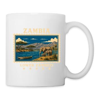 Marque de voyage vintage Zambie Lower Zambeze - Mug blanc - blanc - Droite