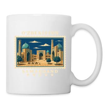 Usbekistan Samarqand Vintage Reisemarke - Tasse - Weiß - Rechts