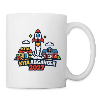 Kita Abgänger 2027 Rakete – Schulanfang Design - Tasse - Weiß - Rechts