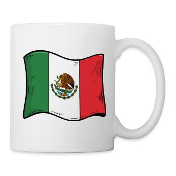 Illustration de bandes dessinées des drapeaux du Mexique - Mug blanc - blanc - Droite