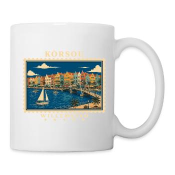 Curaçao Willemstad Vintage Reisemarke - Tasse - Weiß - Rechts