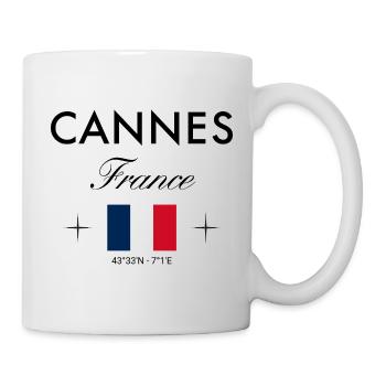 Cannes France coordonne un souvenir de voyage - Mug blanc - blanc - Droite