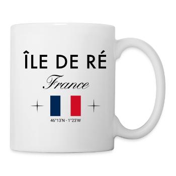 Ile de Re Frankreich Koordinaten Reise Souvenir - Tasse - Weiß - Rechts