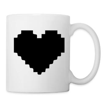 Schwarzes herz schwarz Pixelherz Geschenk - Tasse - Weiß - Rechts