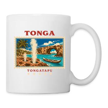 Marque de voyage vintage Tonga Tongatapu - Mug blanc - blanc - Droite