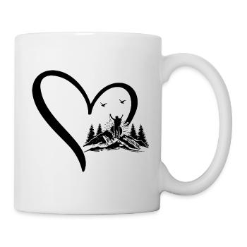 Cœur de randonnée montagneuse pour les amateurs de randonnée - Mug blanc - blanc - Droite