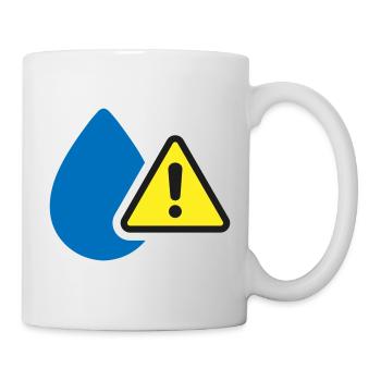 Water Leak Warning Solid Icon Moisture Symbol - Mug - white - Right