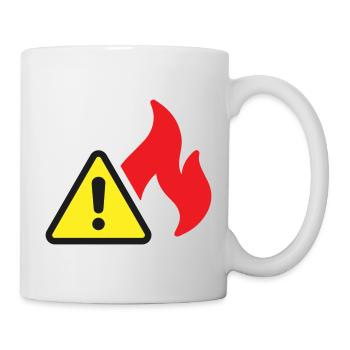 Fire Warning Solid Icon Flame Safety Symbol - Mug - white - Right