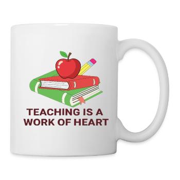 Conception de l’école Teacher Heart Work - Mug blanc - blanc - Droite