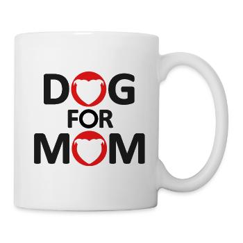 Hund für Mama mit Staffie im Herzkopf -043 - Tasse - Weiß - Rechts