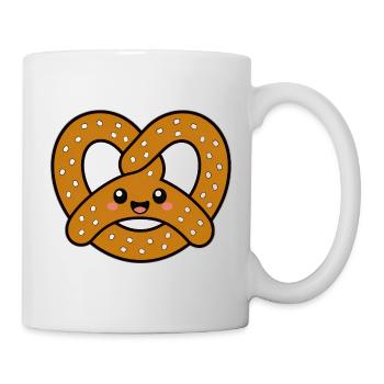 Kawaii Brezel Lächelnder Snack - Tasse - Weiß - Rechts
