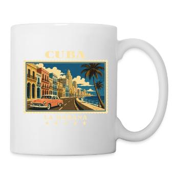 Kuba La Habana Vintage Reisemarke - Tasse - Weiß - Rechts