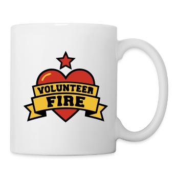 Volunteer Fire Herz Logo - Tasse - Weiß - Rechts
