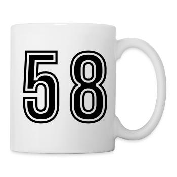 58 Zahl Symbol - Tasse - Weiß - Rechts