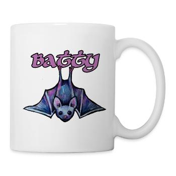 Batty Neon Bat Illustration - Mug - white - Right