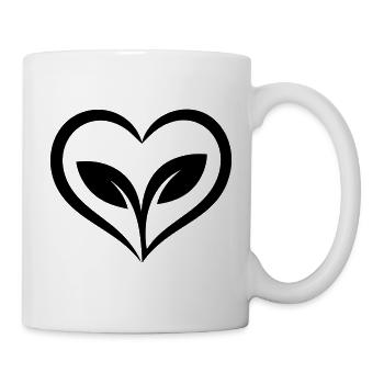 Cœur de jardinier avec plante - Mug blanc - blanc - Droite