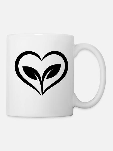 Gärtner Herz mit Pflanze - Tasse - Weiß