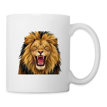 Brüllender Löwe - Tasse - Weiß - Rechts