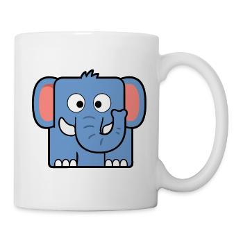 Elefant - Tasse - Weiß - Rechts
