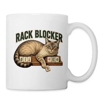 Mahjong Rack Blocker Katze - Tasse - Weiß - Rechts