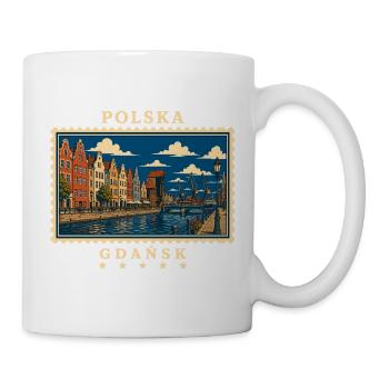 Polen Gdańsk Vintage Reisemarke - Tasse - Weiß - Rechts