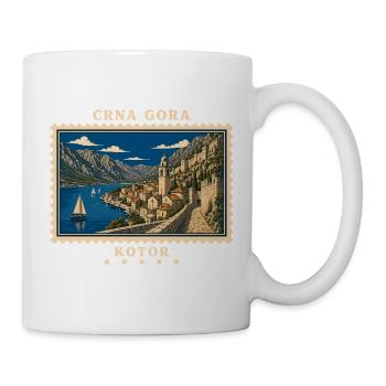 Montenegro Kotor Vintage Reisemarke - Tasse - Weiß - Rechts