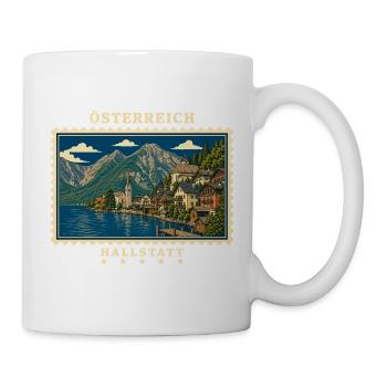 Österreich Hallstatt Vintage Reisemarke - Tasse - Weiß - Rechts