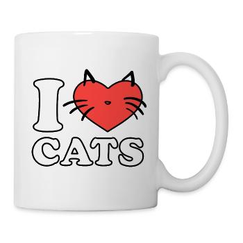 I Love Cats Heart Logo - Mug - white - Right