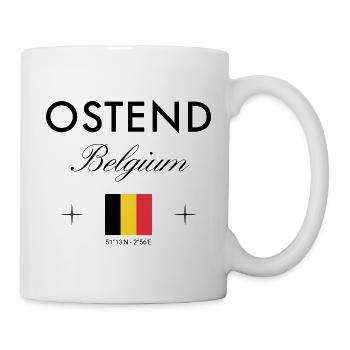 Ostende Belgique Coordonnées Souvenir de voyage - Mug blanc - blanc - Droite