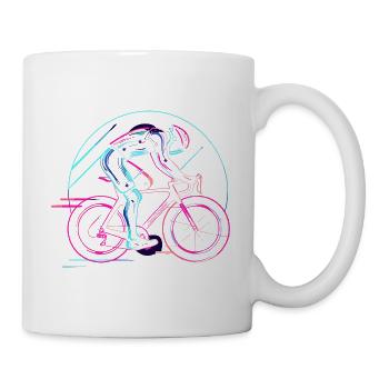 Radfahrer Steampunk - Tasse - Weiß - Rechts