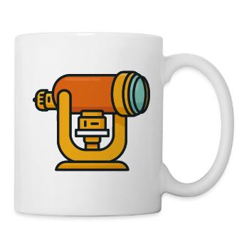 Orange Teleskop Cartoon - Tasse - Weiß - Rechts