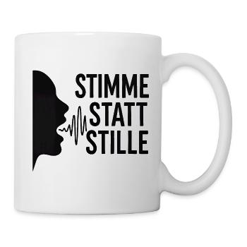 Stimme statt Stille für Demokraten Frauen Männer - Tasse - Weiß - Rechts