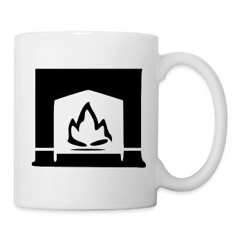 Kamin Feuer Geschenk - Tasse - Weiß - Rechts