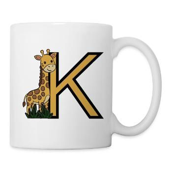 Giraffe Buchstabe K - Tasse - Weiß - Rechts