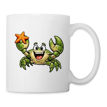 Krebs mit Seestern - Tasse - Weiß - Rechts