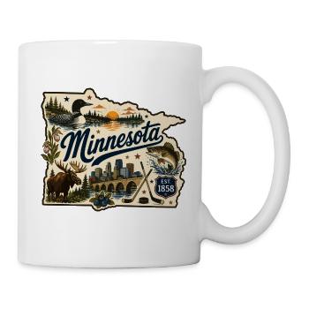 Minnesota Land of 10.000 Lakes Vintage-Aufkleber - Tasse - Weiß - Rechts