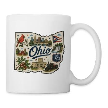Ohio Buckeye State Vintage Travel Sticker - Mug - white - Right