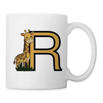 Giraffe with golden R - Mug - white - Right