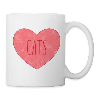 Katzenherz Liebesdesign - Tasse - Weiß - Rechts