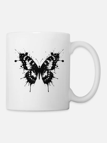 Schmetterlingstinte und Flecken - Tasse - Weiß
