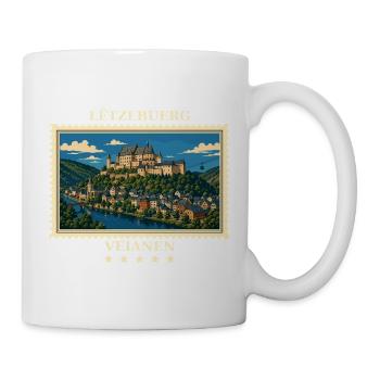 Luxemburg Vianden Vintage Reisemarke - Tasse - Weiß - Rechts