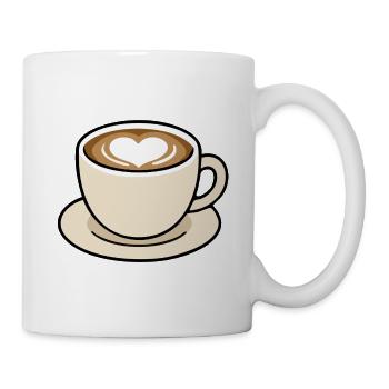 Cute Heart Latte Coffee Cup Illustration - Mug - white - Right